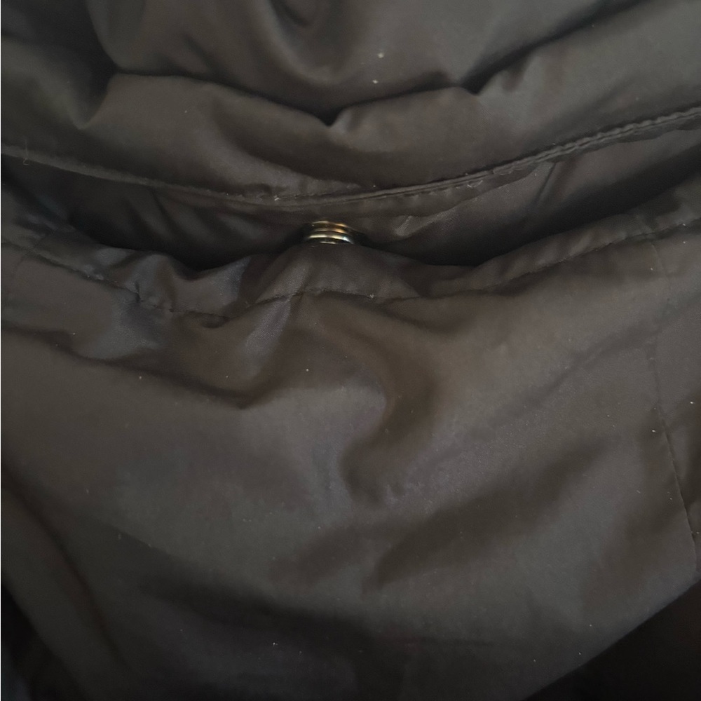 J. Crew Black Puffer Vest with Tan Faux Fur Trim - Picture 9 of 12